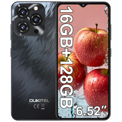 OUKITEL C3 Smartphone Ohne Vertrag - 16GB+128GB /1TB, 6.52 Zoll Handy Ohne Vertrag, 5000mAh Handy Günstig, 13MP+5MP Android 14 Smartphone, 4G Dual SIM Simlockfreie Handys/Face ID/OTG/GPS/3.5mm Jack
