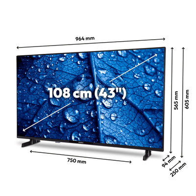 MEDION P14351 (MD 29233) 108 cm (43 Zoll) Full HD Fernseher (Smart-TV, HDR, Netflix, Prime Video, PVR, Bluetooth, Triple Tuner Receiver)