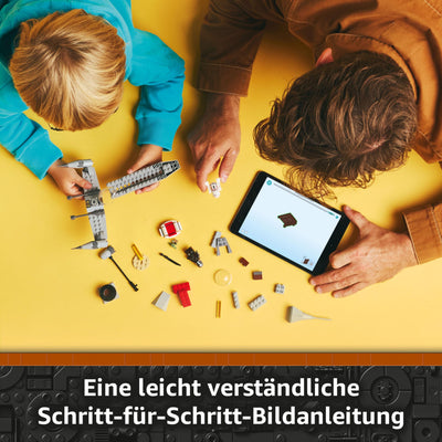 LEGO Star Wars 75410 Mandos und Grogus N-1 Starfighter Spielzeug mit The Mandalorian, Grogu & R5-D4 Minifiguren, inkl. baubare Zapfsäule, Sternenschiff Starterset für Jungen und Mädchen ab 4 Jahren