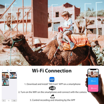 ORDRO Videokamera EP8 Tragbare Kamera mit 4K 60fps, 2-Achsen-Gimbal-Stabilisator, WiFi, Ohne Fernbedienung & 64GB MikroSD Karte