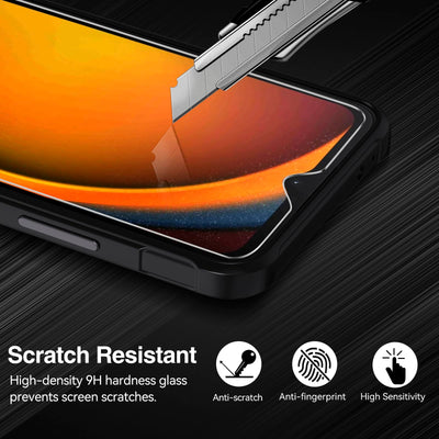 ivoler Hülle für Samsung Galaxy Xcover 7 mit 2 Stück Panzer Schutz Glas, Militärischer Stoßfest Handyhülle, Dünne Weiche TPU Silikon Kratzfest Schutzhülle Anti-Fingerabdruck Case, Schwarz