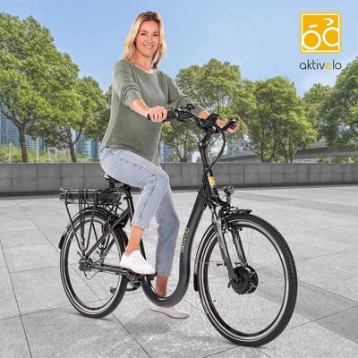 aktivelo Elektrofahrrad, Alu Tiefeinsteiger City E-Bike 26 Zoll, Shimano 7 Gang Nexus Nabenschaltung, Abnehmbar 36V 14,5Ah 522Wh Akku, 25 km/h bis 110 km, für Damen und Herren