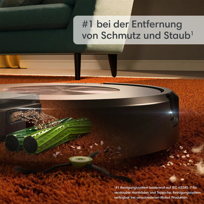 iRobot Roomba Combo j9+ Saug- und Wischroboter mit autom. Absaug-/Nachfüllstation, Kartierung, PrecisionVision Navigation, 4-Stufen-Reinigung, Objekterkennung/ -vermeidung, Sprachassistentenkompatibel