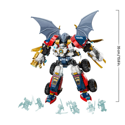 LEGO NINJAGO 4in1 Zanes Ultra-Kombi-Mech - Spielzeug mit Auto Modell - Umbaubar in einen Jet oder Drachen Figur - Inkl. 6 Minifiguren - Bauspielzeug für Jungen und Mädchen ab 9 Jahren 71834