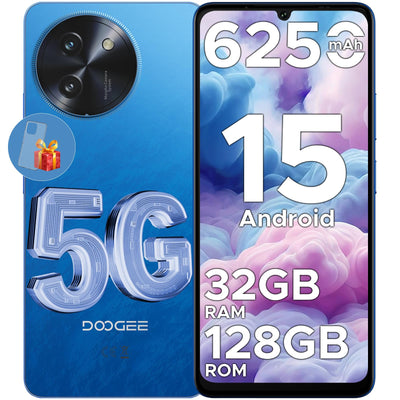 DOOGEE Note 59 5G Smartphone Ohne Vertrag Android 15, 32GB+128GB/2TB TF, 6250mAh, 6.75" HD+ 120Hz, T8200 Octa Core Handy Günstig, 16MP+8MP, Dual SIM Simlockfreie Handys, OTG, GPS, Face ID/NFC