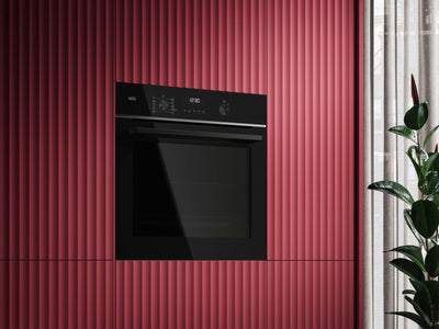 AEG Wifi Einbaubackofen – Serie 6 LED-Touchdisplay – Made in Germany – Pyrolyse Selbstreinigung – Kerntemperatursensor: Für Punktgenaues Garen – AirFry – 45 Automatikprogramme – Schwarz – TS6PB50WAB