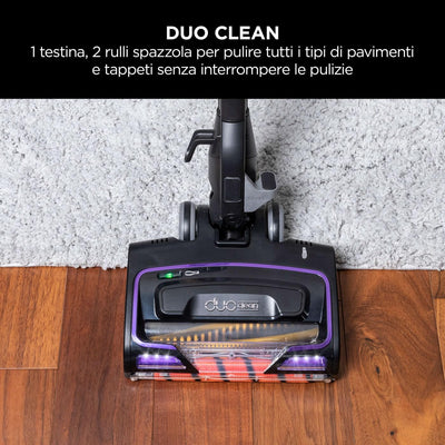 Shark Kabelstaubsauger mit Anti-Hair-Wrap-Technologie, flexibel für die Reinigung unter Möbeln, DuoClean-Staubsauger mit Fugen- und Polsterreinigungs-Aufsatz, 10m Netzkabel, Lila/Schwarz, HZ500EU