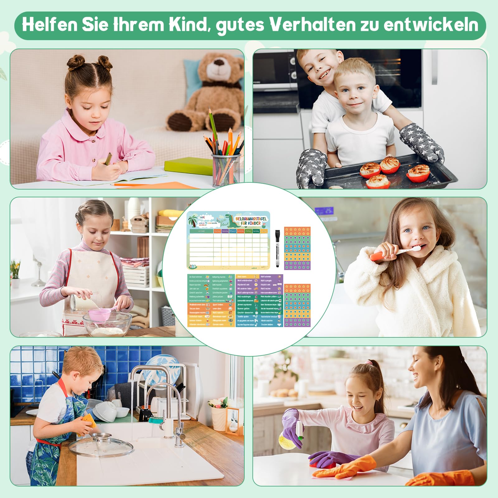Magnetische Belohnungstafel Für Kinder – 24 Aufgaben, 12 Blanko, 102 Sterne Inklusive Magnetische Belohnungstafel Für Kinder – 24 Aufgaben, 12 Blanko, 102 Sterne Inklusive