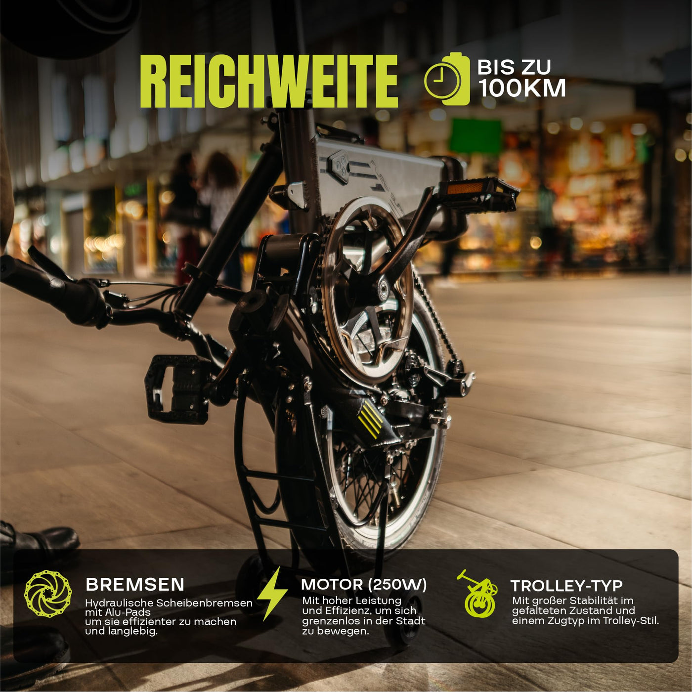 Flebi Supra 4.0+ Klapprad Elektrisch 16" | Reichweite 100 km | Abnehmbarer Akku 14Ah/504Wh | 7 Gänge | Kompaktes und Leichtes E-Bike für Erwachsene/Teenager, Unisex für Damen/Herren (Technisch Blau)