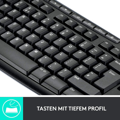 Logitech MK270 Kabelloses Tastatur-Maus-Set, 2.4 GHz Wireless Verbindung via Nano USB-Empfänger, Lange Akkulaufzeit, Für Windows und ChromeOS, Deutsches QWERTZ-Layout - schwarz (5-Pack)