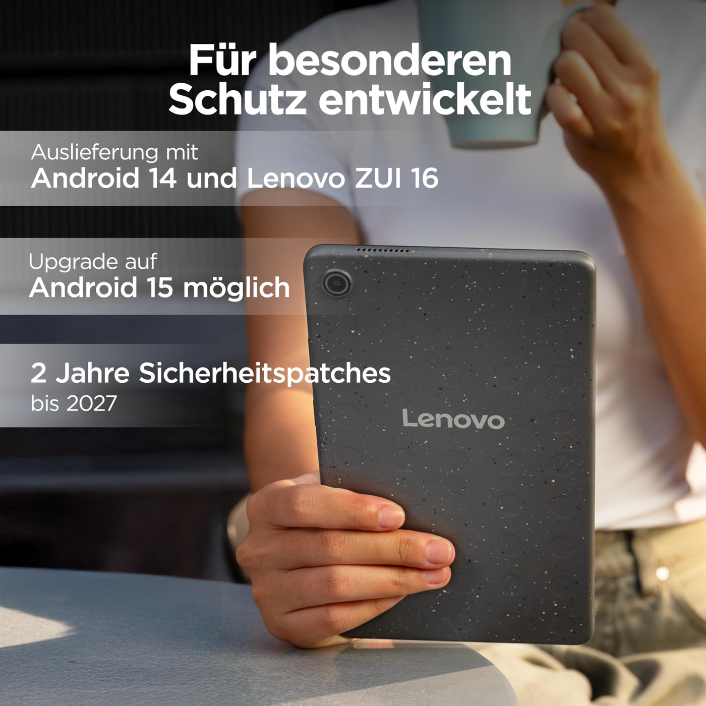 Lenovo Tab One Tablet | 8.7" 1340 x 800 LCD Display | MediaTek Helio G85 | 4GB RAM | 64GB Speicher | Android 14 | Luna Grey | inkl. Folio Case
