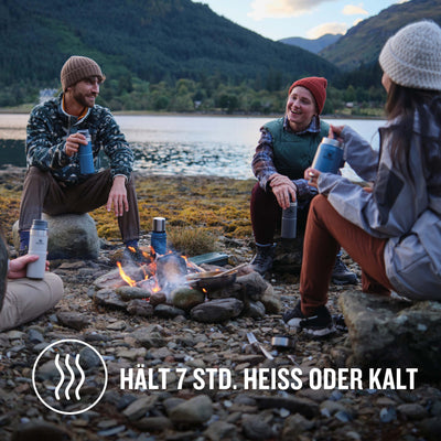 Stanley Classic Legendary Thermobehälter für Essen mit Göffel 400 ml - Hält 7 Stunden Heiß oder Kalt - Edelstahl Warmhaltebehälter Essen - BPA-Frei - Spülmaschinenfest - Hammertone Lake