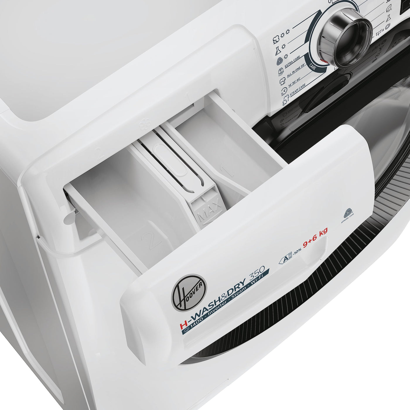 Hoover H-WASH&DRY 350 H3DPS4966TAMB6-S Waschtrockner/Energieeffizienzklasse D/A/Füllmenge Waschen 9 kg/Trocknen 6 kg/Active Steam Dampffunktion/Inverter Motor/WiFi & Bluetooth