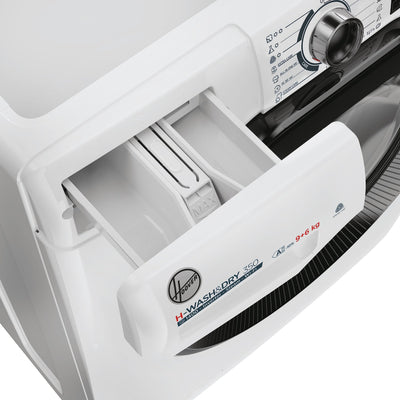 Hoover H-WASH&DRY 350 H3DPS4966TAMB6-S Waschtrockner/Energieeffizienzklasse D/A/Füllmenge Waschen 9 kg/Trocknen 6 kg/Active Steam Dampffunktion/Inverter Motor/WiFi & Bluetooth