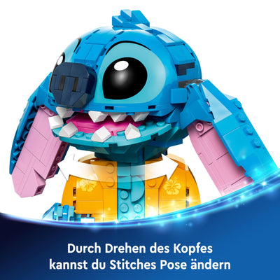 LEGO | Disney Stitch Figur – Modellbau mit Eistüte und dekorativer Blume – Kreatives Spielzeug zu Weihnachten – Geschenk für Kinder und Fans des Films Lilo & Stitch ab 9 Jahren – 43249