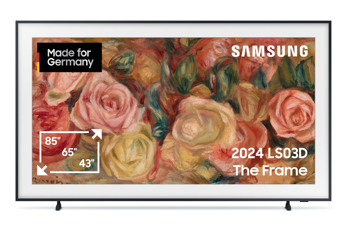 Samsung QLED 4K Fernseher The Frame 55 Zoll, Samsung TV mit mattem Display und austauschbarem Rahmen, Art Mode, Smart TV, GQ55LS03DAUXZG, Deutsches Modell [2024]