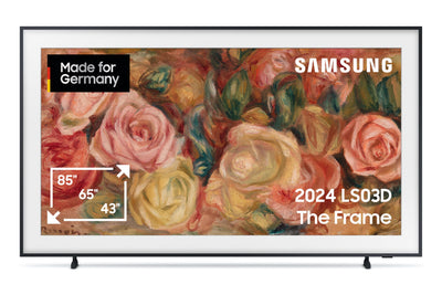 Samsung QLED 4K Fernseher The Frame 55 Zoll, Samsung TV mit mattem Display und austauschbarem Rahmen, Art Mode, Smart TV, GQ55LS03DAUXZG, Deutsches Modell [2024]
