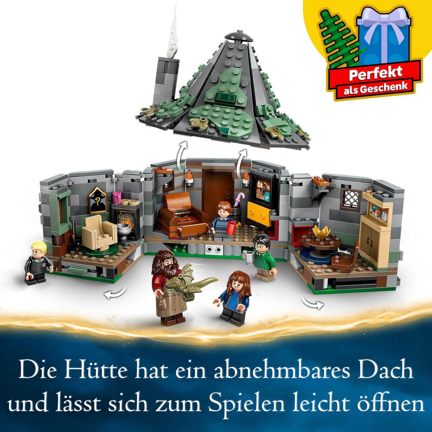 LEGO Harry Potter Hagrids Hütte: EIN unerwarteter Besuch Set mit 5 Mini-Figuren und 2 Tierfiguren, Geschenk für 8-jährige Mädchen, Jungs und Kinder, magisches Abenteuer-Spielzeug, Fantasy Set 76428