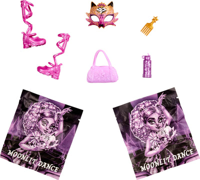 Monster High Buried-Secrets-Puppen und Accessoires, Cozy-Creepover-Thema mit geheimnisvoller Puppe und 5 Überraschungen beim Auspacken (Figuren können variieren), HYV64