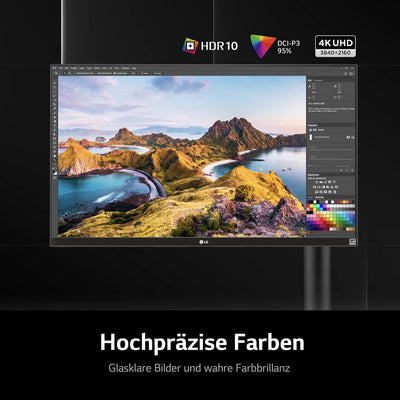 LG Electronics 32UN880P-B Ultrafine™ Ergo UHD 4K 32" (80cm), 3840 x 2160, 16:9, Energy-efficient LED Backlight, DCI-P3 95% (Typ.), HDR10, 5ms GtG - Schwarz