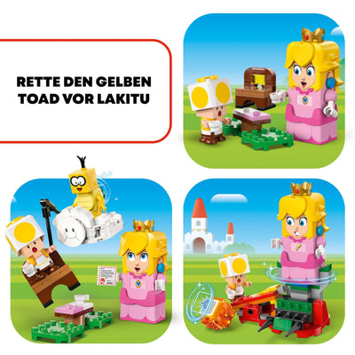 LEGO Super Mario Abenteuer mit der interaktiven Peach, Spielset für Kinder mit gelbem Toad, Nintendo Geschenk für Jungen, Mädchen und alle Gamer ab 6 Jahren 71441