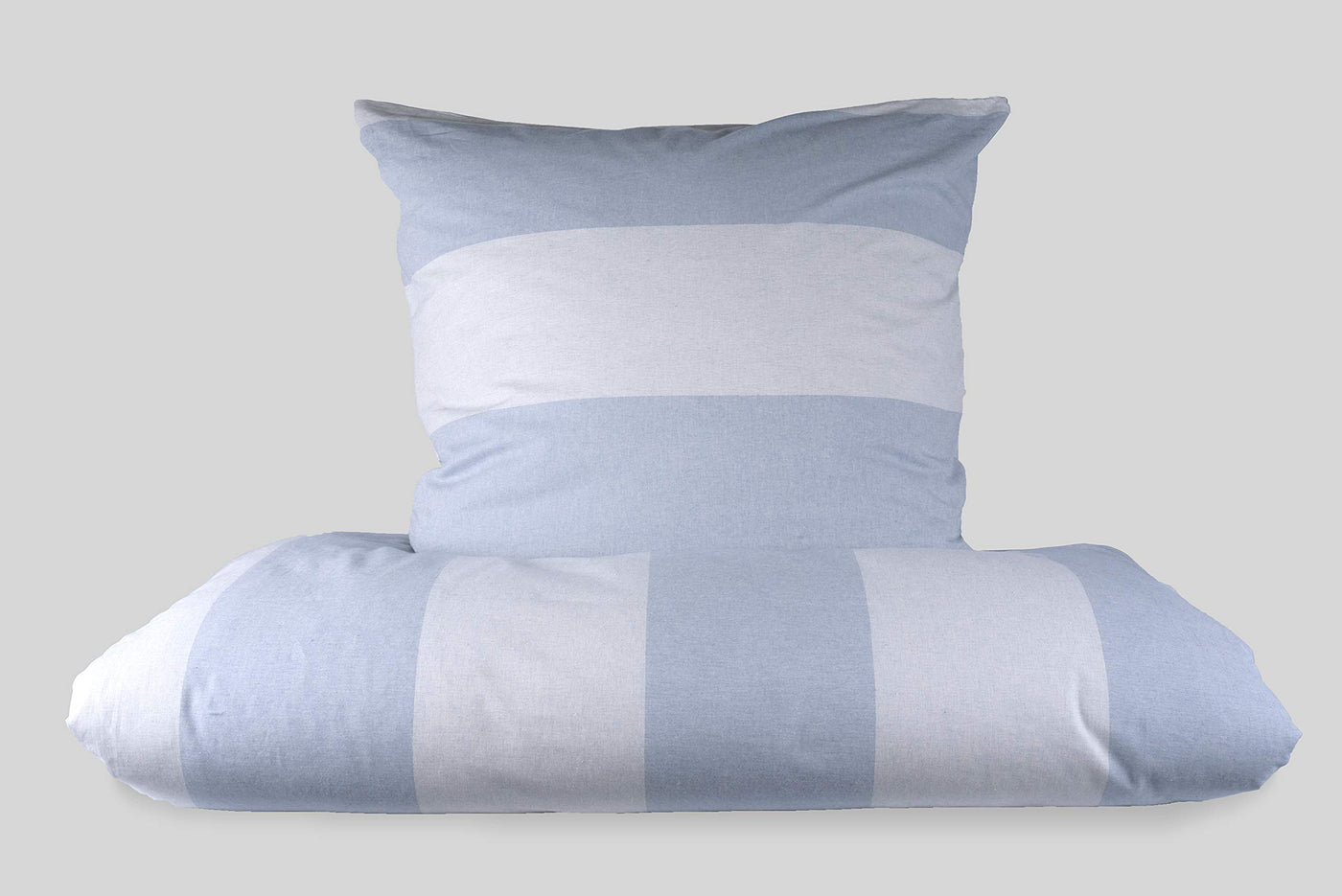 jilda-tex Bettwäsche 100% Baumwolle Wendebettwäsche Uni-bettwäsche Verschiedene Größen und Farben (Melange Classy Stripes Blue, 135 x 200 cm)