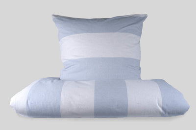 jilda-tex Bettwäsche 100% Baumwolle Wendebettwäsche Uni-bettwäsche Verschiedene Größen und Farben (Melange Classy Stripes Blue, 135 x 200 cm)