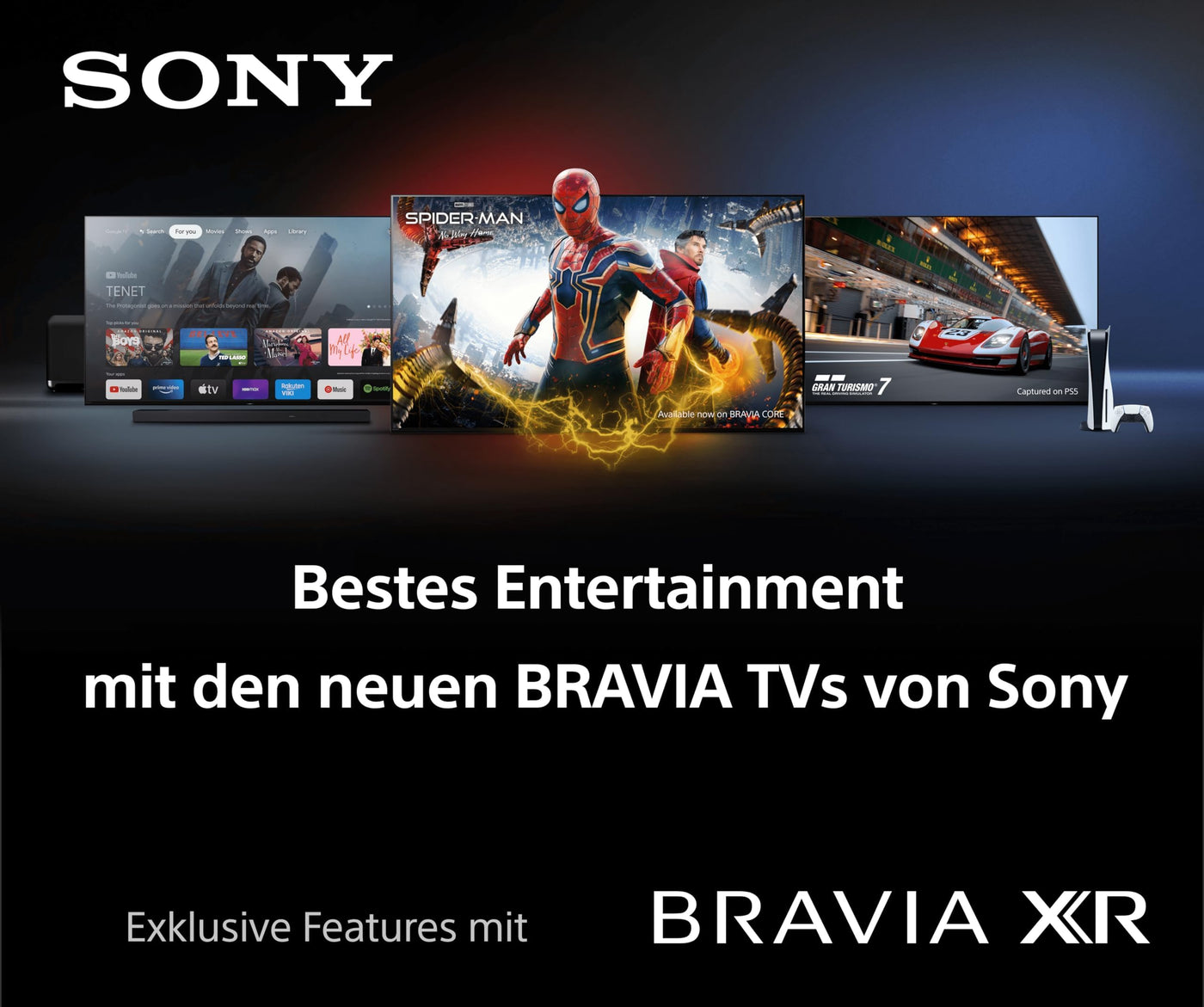 Sony BRAVIA XR, XR-50X90S, 50 Zoll Fernseher, Full Array LED, 4K HDR 120Hz, Google TV, Smart TV, Works with Alexa, mit exklusiven PS5-Features, HDMI 2.1, Gaming-Menü mit ALLM + VRR, 24 + 12M Garantie