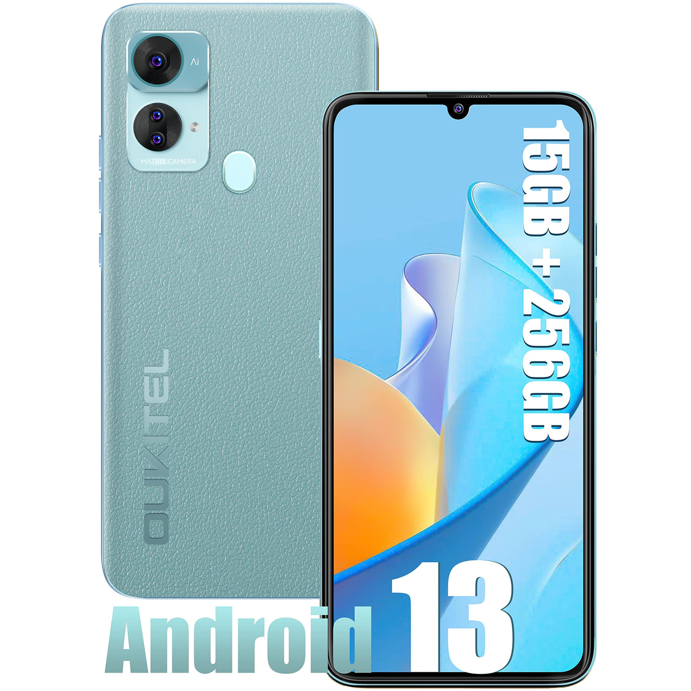 OUKITEL Smartphone Ohne Vertrag C33 Android 13 Handy Günstig, 256GB Smartphone (2TB Erweiterbar) 4G Handy 6.8 Zoll Großes Display, 50MP Kamera Face ID/Fingerabdruck/Dreifache SIM/GPS
