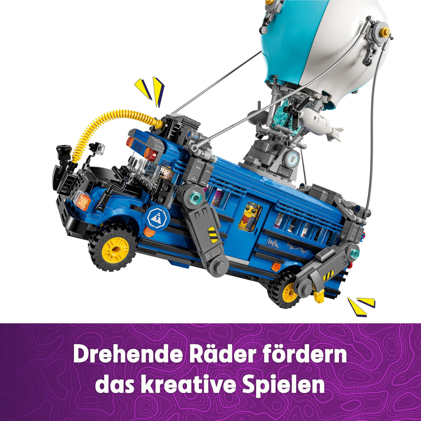 LEGO Fortnite Schlachtenbus – Spielzeug Fahrzeug aus dem Videospiel mit 9 Minifiguren und Zubehör – Geschenk für Gamer, Jungen und Mädchen und Fans ab 10 Jahren – Weihnachtsüberraschung - 77073