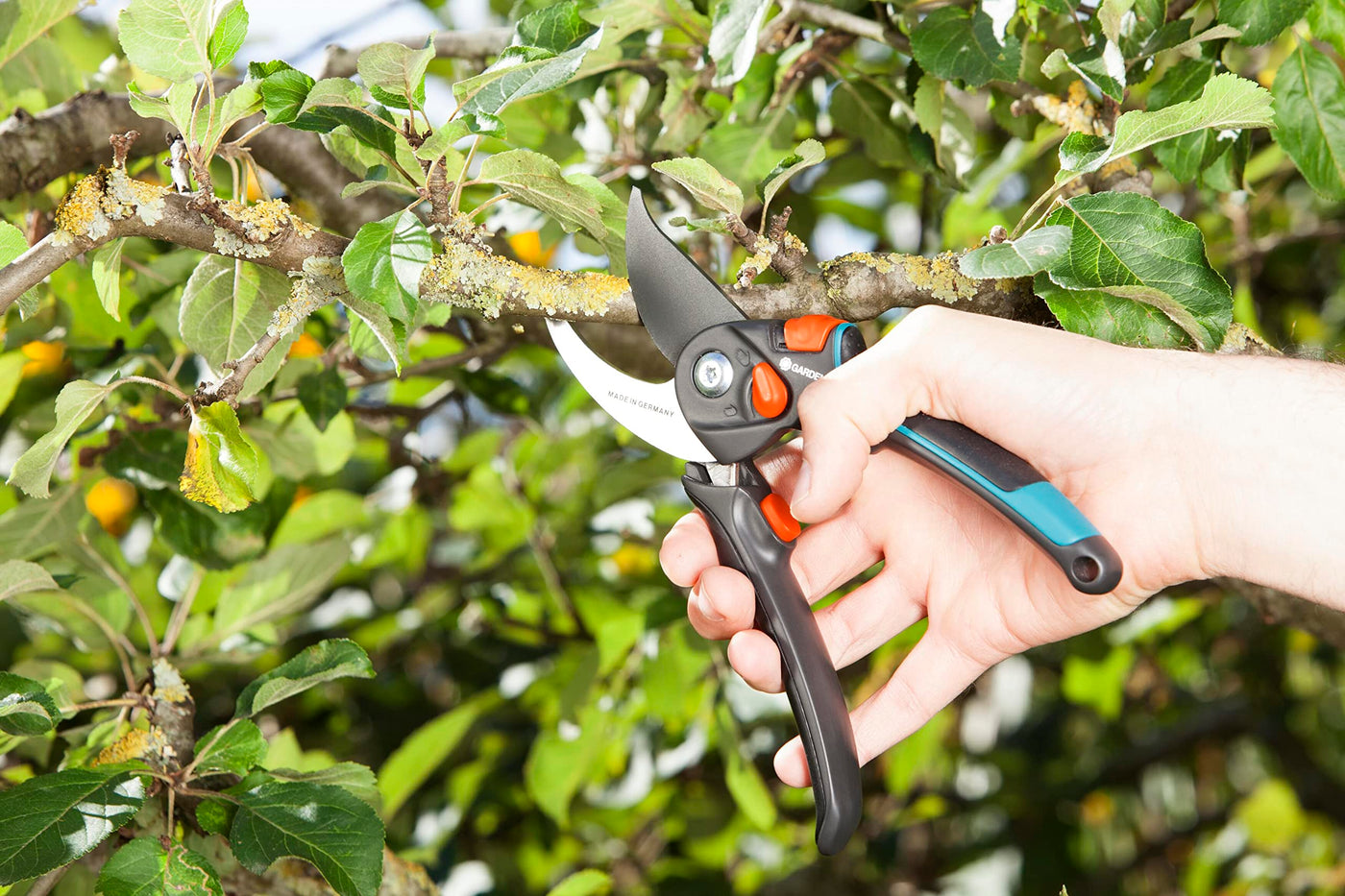 Gardena Gartenschere B/S XL: Pflanzenschonende Baumschere mit Bypass-Schneide für Äste und Zweige, max. Schneid-Durchmesser 24 mm, stufenlose Grifföffnung (8905-20)