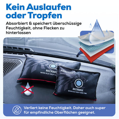 Smart-Planet® Auto Luftentfeuchter Kissen 350gr für Innenraum wiederverwendbar mit Feuchtigkeitsanzeige gegen beschlagene Autoscheiben und unangenehme Gerüche