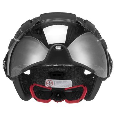 uvex finale visor - sicherer City-Helm für Damen und Herren - mit Visier - inkl. LED-Licht - black matt - 56-61 cm
