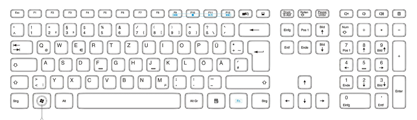 Perixx PERIDUO-703B DE, Kabellose Tastatur und Maus Set, 2.4G Funkt mit bis zu 10m Reichweite, Mini USB Empfänger, Klavierlack Schwarz , QWERTZ DE Layout