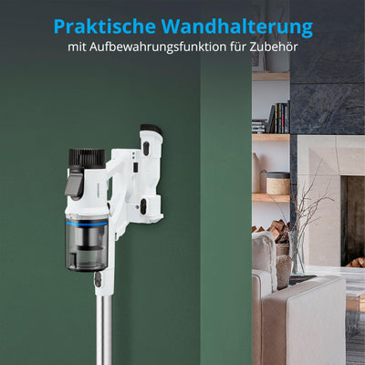 MEDION P400 W Stabstaubsauger mit Wischfunktion (kabellos, beutellos, Zyklon-Technologie, 400 Watt, 2in1 Stielstaubsauger Handstaubsauger, Akku, Staubsensor, HEPA H13, LED Touch Display, Bürstenrolle)