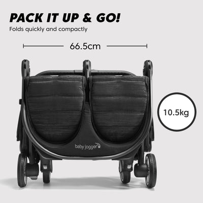 Baby Jogger City Tour 2 Reise-Kinderwagen | ultraleichter, faltbarer & kompakter Kinderwagen | Pitch Black