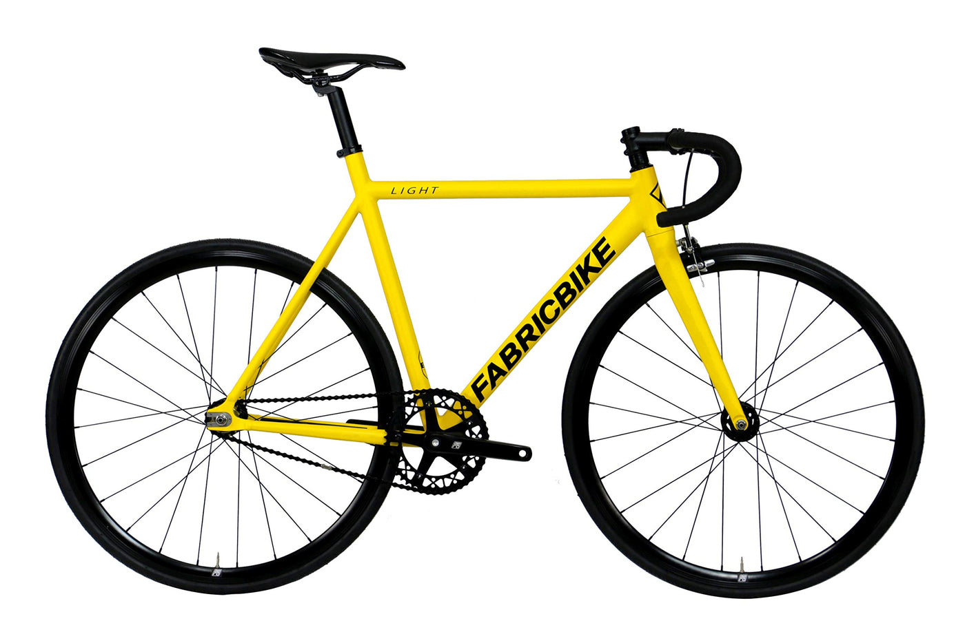 FabricBike Light PRO - Fixed Gear Fahrrad, Single Speed Fixie Starre Nabe, Aluminium Rahmen und Gabel, Räder 28", 6 Farben, 3 Größen, 8.45 kg (Größe M) (M-54cm, Light Pro Matte Yellow)