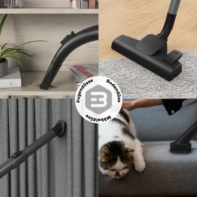 Balter Vento A3 Staubsauger beutellos, 850W hohe Saugleistung, große 2L Staubbehälter, Multizyklon, HEPA-Filter