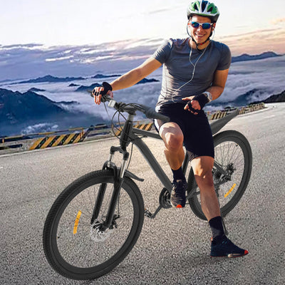 HUSPOO Mountainbike - 26 Zoll 21-Gang Mountain Hardtail Mountainbike, Erwachsene MTB Fahrräder Getriebe mit Klaren Gängen Ausgestattet für Damen & Herren, Jungen, Mädchen, Schwarz