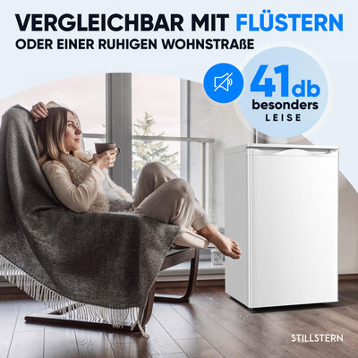 Stillstern Gefrierschrank C (73L) 4-Sterne-Gefrierfach -18°C, geringer Energieverbrauch, 3 Fächer, stufenlos regelbare Temperatur, wechselbarer Türanschlag, Gefrierschrank Klein, Tiefkühlschrank