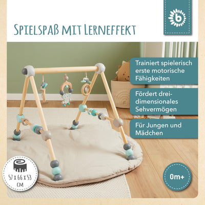 Bieco Spielbogen Baby Holz Höhenverstellbar | Baby Gym | Spieltrapez Trapez Holzspieltrapez Spielebogen Babies Wickeltisch Babys -figuren