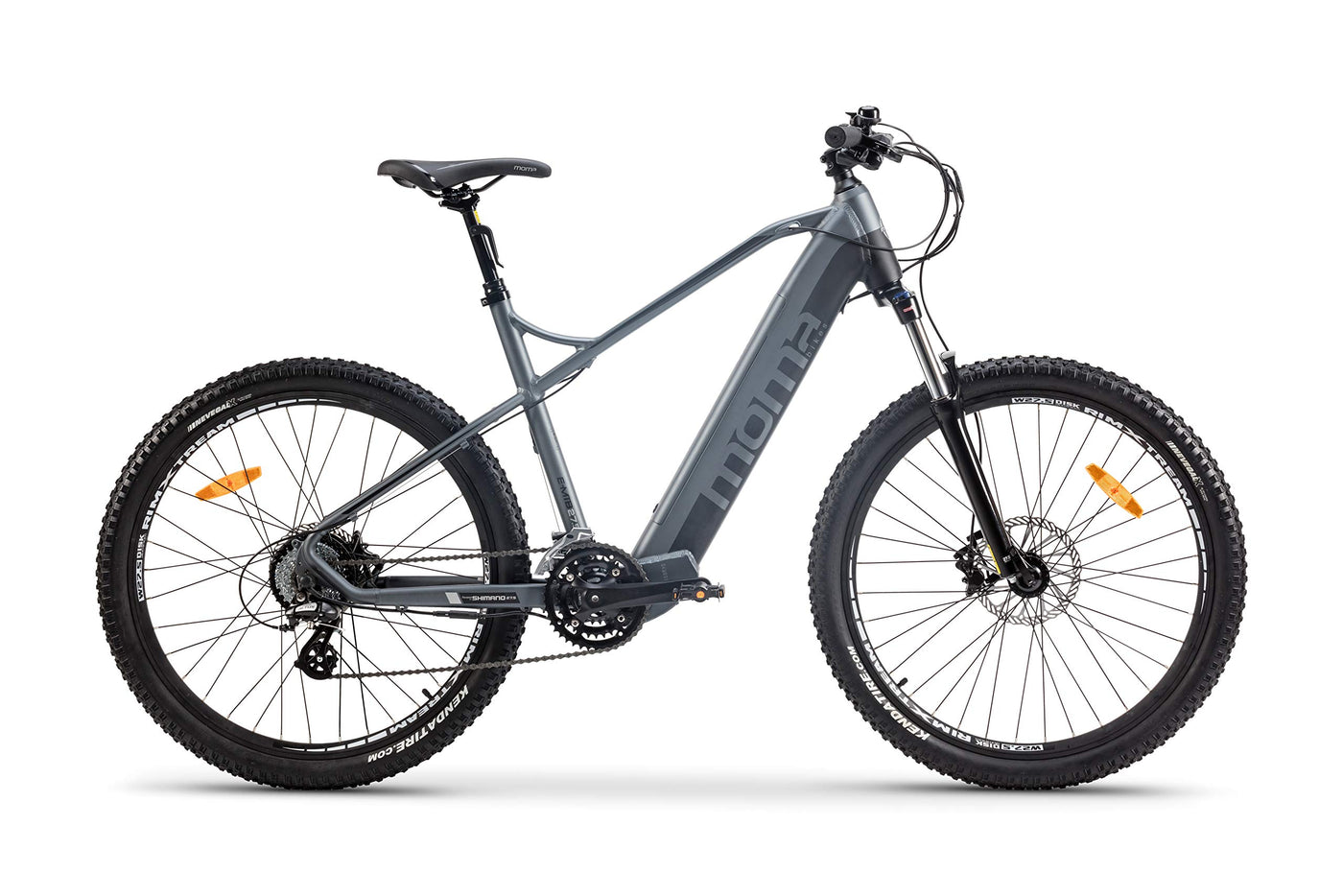 moma bikes Elektrische Fahrrad EMTB 27,5", Shimano 24 Gänge & hydraulische Scheibenbremsen, Integrierter Akku Ion Lithium 48V 13Ah