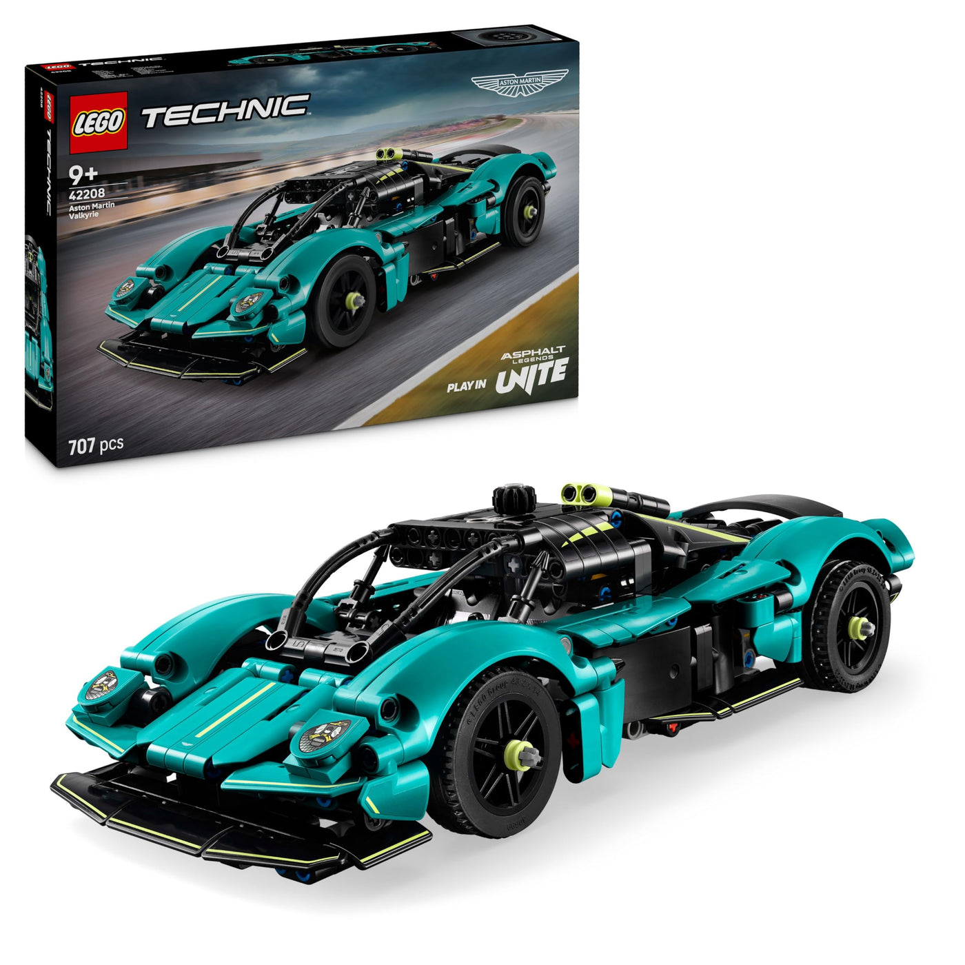 LEGO Technic Aston Martin Valkyrie Rennwagen Spielzeug - Modell-Bauset mit V12-Motor und aufklappbaren Flügeltüren - Sammlergeschenk für Jungen und Mädchen ab 9 Jahren - 42208