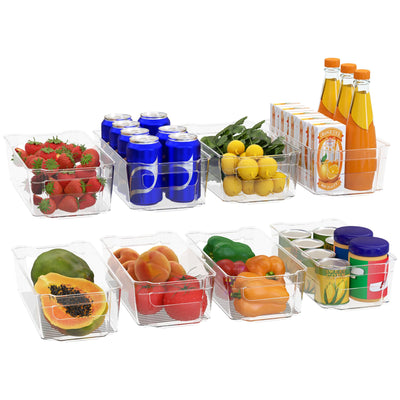 KICHLY Hochwertige Vorratsschrank Küche Organizer - Set von 8 Stauraum für Kühlschrank, Schränke, Regale, Spülbecken, Kosmetik Büromaterial, Werkzeug Organizer (Klar)