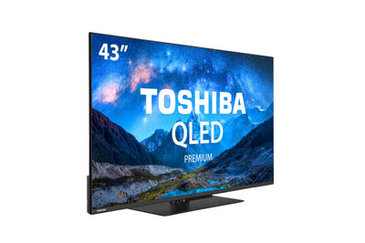 Toshiba 43QV3F63DG QLED-Premium-Fernseher, 4K Ultra HD, HDR, Smart-TV - (MEMC, Dolby Vision und Atmos, Bluetooth, rahmenloses Design)
