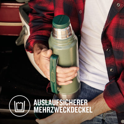Stanley Classic Legendary Thermoskanne 1.9L - Hält 32 Stunden Heiß oder Kalt - Spülmaschinenfest - Auslaufsicherer Deckel dient als Becher - Isolierflasche BPA Frei - Edelstahl Thermosflasche