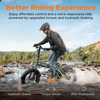 ENGWE E Bike Klapprad, 48V 13.5Ah Akku bis 120km, Drehmomentsensor & Faltbares Design mit Hydraulische Bremsen sowie APP für Jedes Gelände, EP-2 3.0 Boost