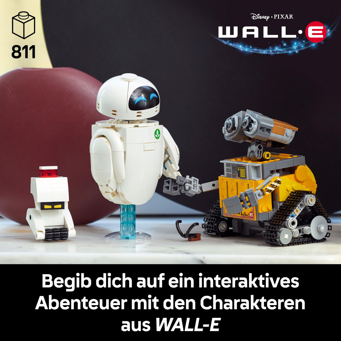 LEGO ǀ Disney and Pixar Wall-E und EVE - Kontruktionsspielzeug für Erwachsene - DIY Set zum Basteln - Baumodell mit M-O & Hal Figuren - Deko zum Bauen - Kreatives Geschenk für Männer und Frauen 43279