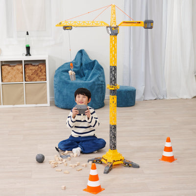 Dickie Toys - RC Titan Crane (150 cm) - Ferngesteuerter Spielzeug-Kran mit 360°-Drehung und interaktivem Zubehör, Spielkran mit Fernbedienung und Licht für Kinder ab 3 Jahre, inkl. Batterien