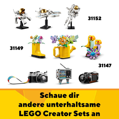 LEGO Creator 3-in-1 Retro Rollschuh – Spielzeug zum Bauen und Ausstellen - Verwandelt sich in ein Mini-Skateboard oder ein Boombox Radio – Kreatives Geschenk für Mädchen und Jungen ab 8 Jahren – 31148